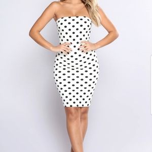 Fashion Nova Boycott Polka Dot Dress - Ivory